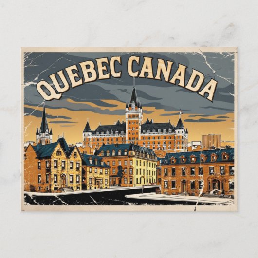 Vintage van Quebec, Canada Briefkaart (Voorkant)