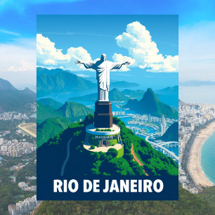 Vintage van Rio de Janeiro, Brazilië Briefkaart