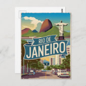 Vintage van Rio de Janeiro Briefkaart (Voorkant / Achterkant)