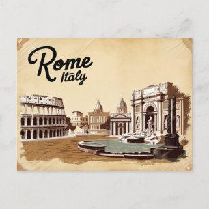 Vintage van Rome, Italië Briefkaart