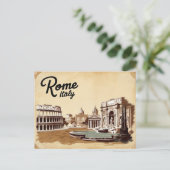 Vintage van Rome, Italië Briefkaart (Staand voorkant)