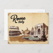 Vintage van Rome, Italië Briefkaart (Voorkant / Achterkant)