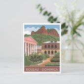 Vintage van Roseau Dominica Briefkaart (Staand voorkant)