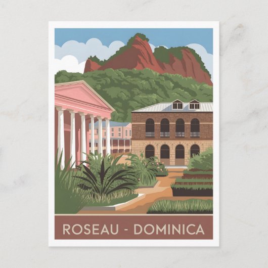 Vintage van Roseau Dominica Briefkaart (Voorkant)