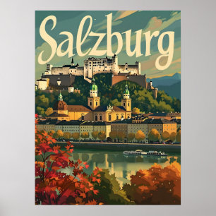 Vintage van Salzburg Poster