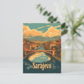 Vintage van Sarajevo Briefkaart (Staand voorkant)