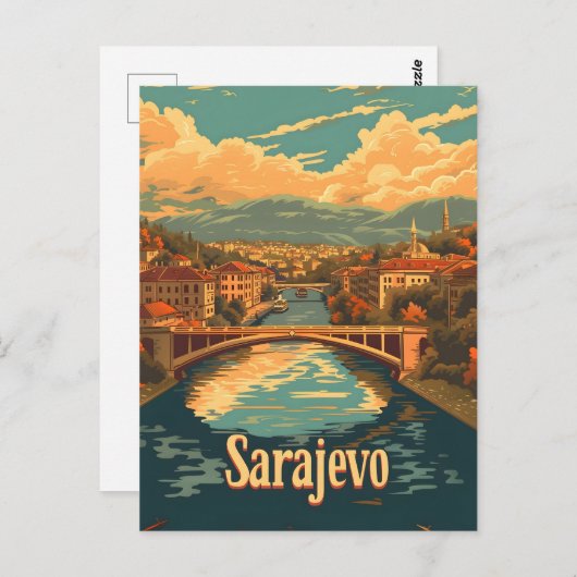 Vintage van Sarajevo Briefkaart (Voorkant / Achterkant)
