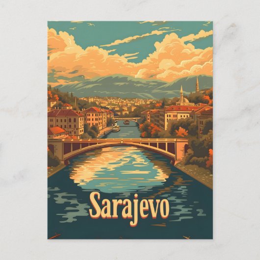 Vintage van Sarajevo Briefkaart (Voorkant)