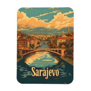 Vintage van Sarajevo Magneet