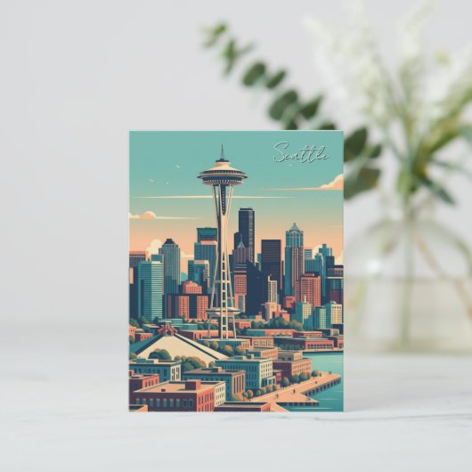 Vintage van Seattle Briefkaart (Staand voorkant)