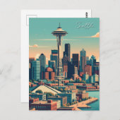 Vintage van Seattle Briefkaart (Voorkant / Achterkant)