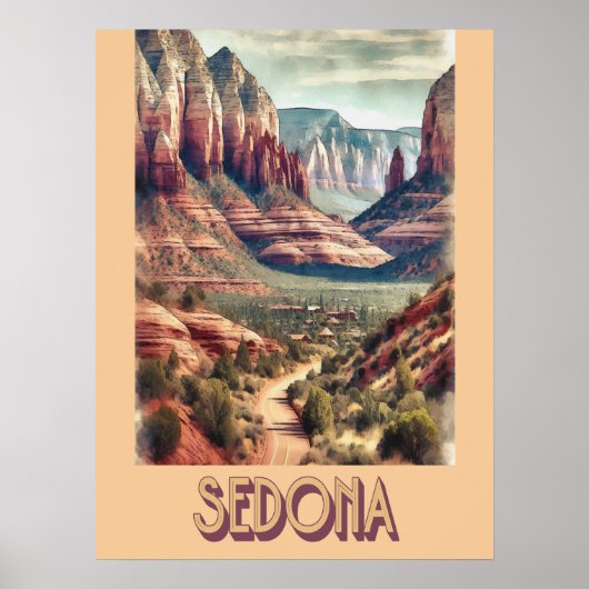 Vintage van Sedona Arizona Poster (Voorkant)