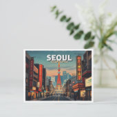 VINTAGE VAN SEOUL-ZUID-KOREA BRIEFKAART (Staand voorkant)