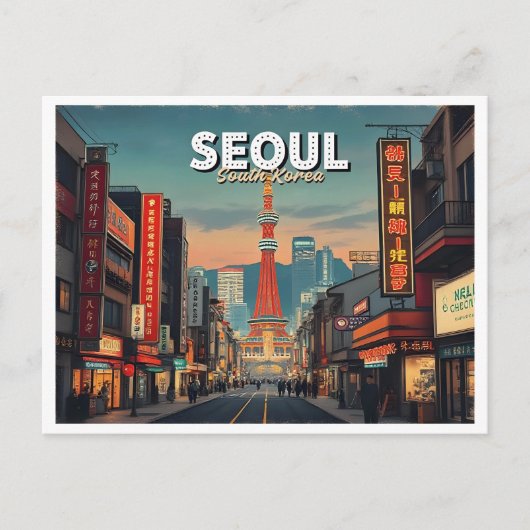 VINTAGE VAN SEOUL-ZUID-KOREA BRIEFKAART (Voorkant)