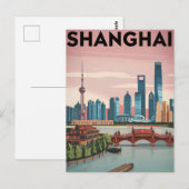 Vintage van Shanghai Briefkaart (Voorkant / Achterkant)
