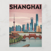 Vintage van Shanghai Briefkaart (Voorkant)