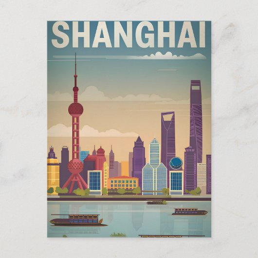 Vintage van Shanghai Briefkaart (Voorkant)