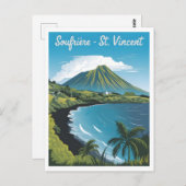 Vintage van Soufrière Saint Vincent Briefkaart (Voorkant / Achterkant)