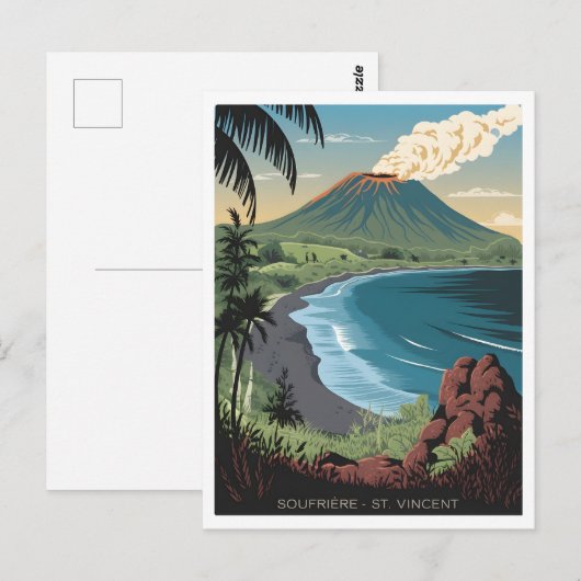 Vintage van Soufrière Saint Vincent Briefkaart (Voorkant / Achterkant)