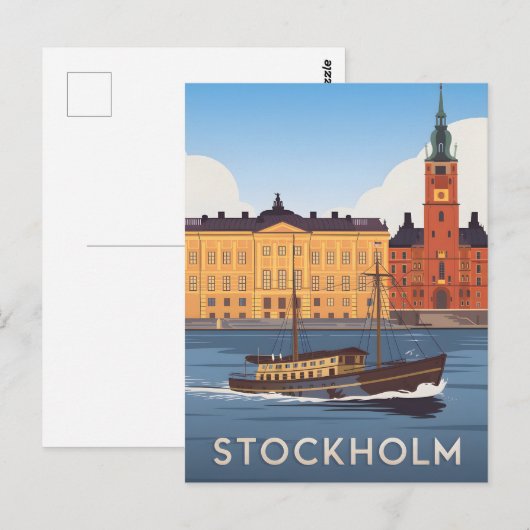 Vintage van Stockholm Briefkaart (Voorkant / Achterkant)