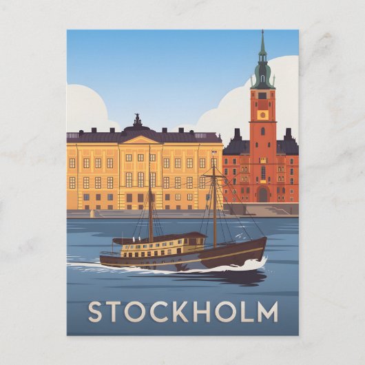 Vintage van Stockholm Briefkaart (Voorkant)