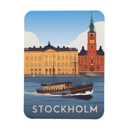 Vintage van Stockholm Magneet (Verticaal)