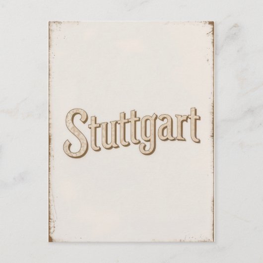 Vintage van Stuttgart Briefkaart (Voorkant)