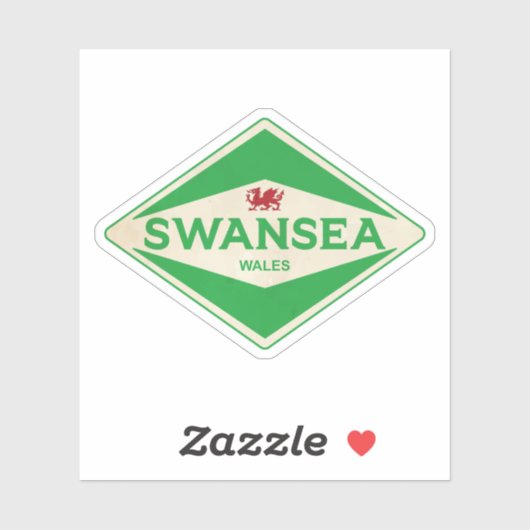 Vintage van Swansea Wales Sticker (Vel)