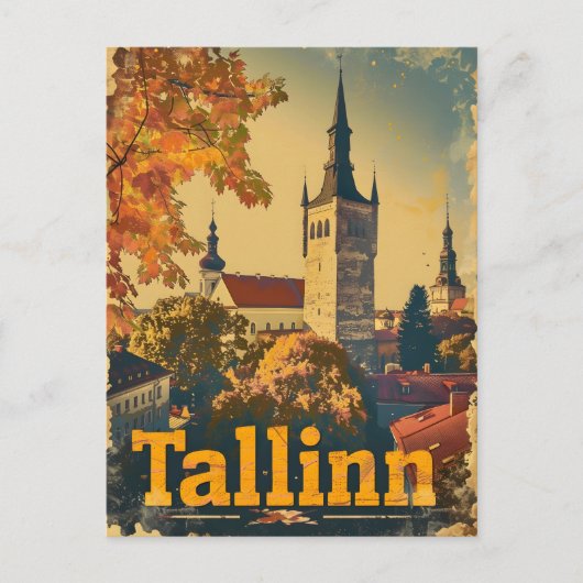 Vintage van Tallinn Briefkaart (Voorkant)