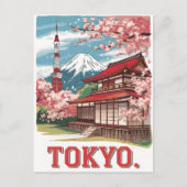 Vintage van Tokyo Mount Fuji Briefkaart (Voorkant)