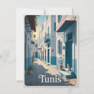 Vintage van Tunis Briefkaart