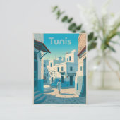 Vintage van Tunis Briefkaart (Staand voorkant)