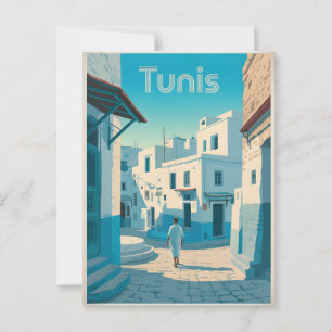 Vintage van Tunis Briefkaart