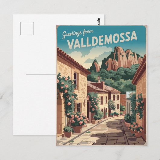 Vintage van Valldemossa Mallorca Briefkaart (Voorkant / Achterkant)
