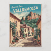 Vintage van Valldemossa Mallorca Briefkaart (Voorkant)