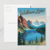 Vintage van Wallowa Lake Briefkaart (Voorkant / Achterkant)