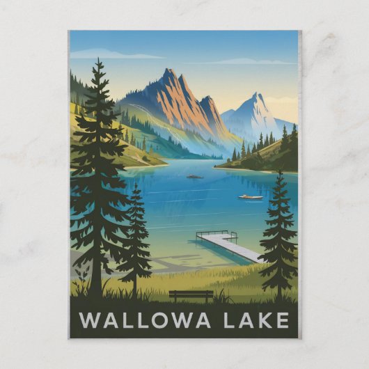 Vintage van Walowa Lake Briefkaart (Voorkant)