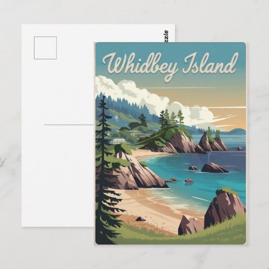 Vintage van Whidbey Island Briefkaart (Voorkant / Achterkant)