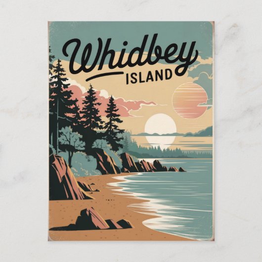 Vintage van Whidbey Island Briefkaart (Voorkant)