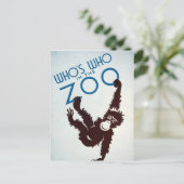 Vintage Van wie in de Zoo-aap Briefkaart (Staand voorkant)