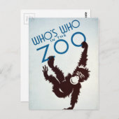 Vintage Van wie in de Zoo-aap Briefkaart (Voorkant / Achterkant)