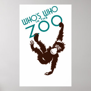 Vintage Van wie in de Zoo-aap Poster