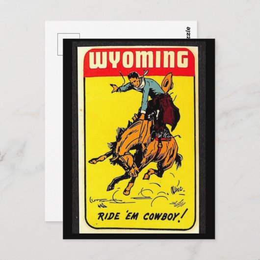 Vintage van Wyoming Briefkaart (Voorkant / Achterkant)