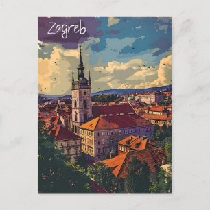 Vintage van Zagreb Briefkaart