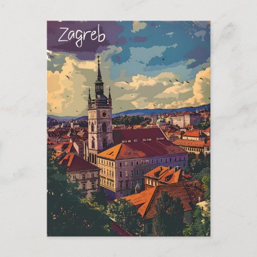 Vintage van Zagreb Briefkaart (Voorkant)