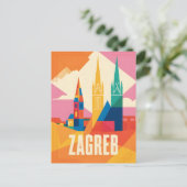 Vintage van Zagreb Briefkaart (Staand voorkant)