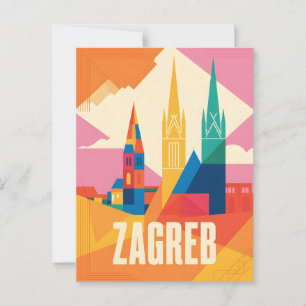 Vintage van Zagreb Briefkaart