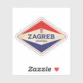 Vintage van Zagreb-Kroatië Sticker (Vel)