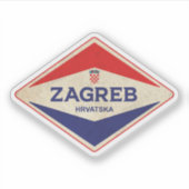 Vintage van Zagreb-Kroatië Sticker (Voorkant)