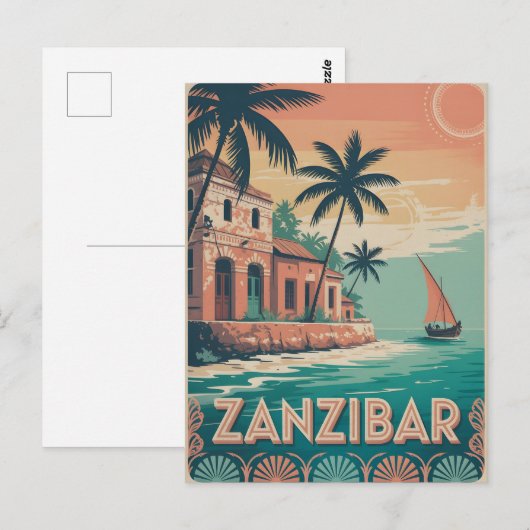 Vintage van Zanzibar Briefkaart (Voorkant / Achterkant)